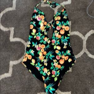 Xhilaration One Piece Tropical Bathing Suit